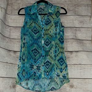 🤎4/$20 Dress Barn Sleeveless Collard Blouse Size Small